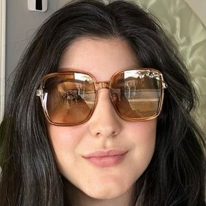 Sunglass Shop Brown Oversized Square Sunglasses with Light Tint Lenses (R)